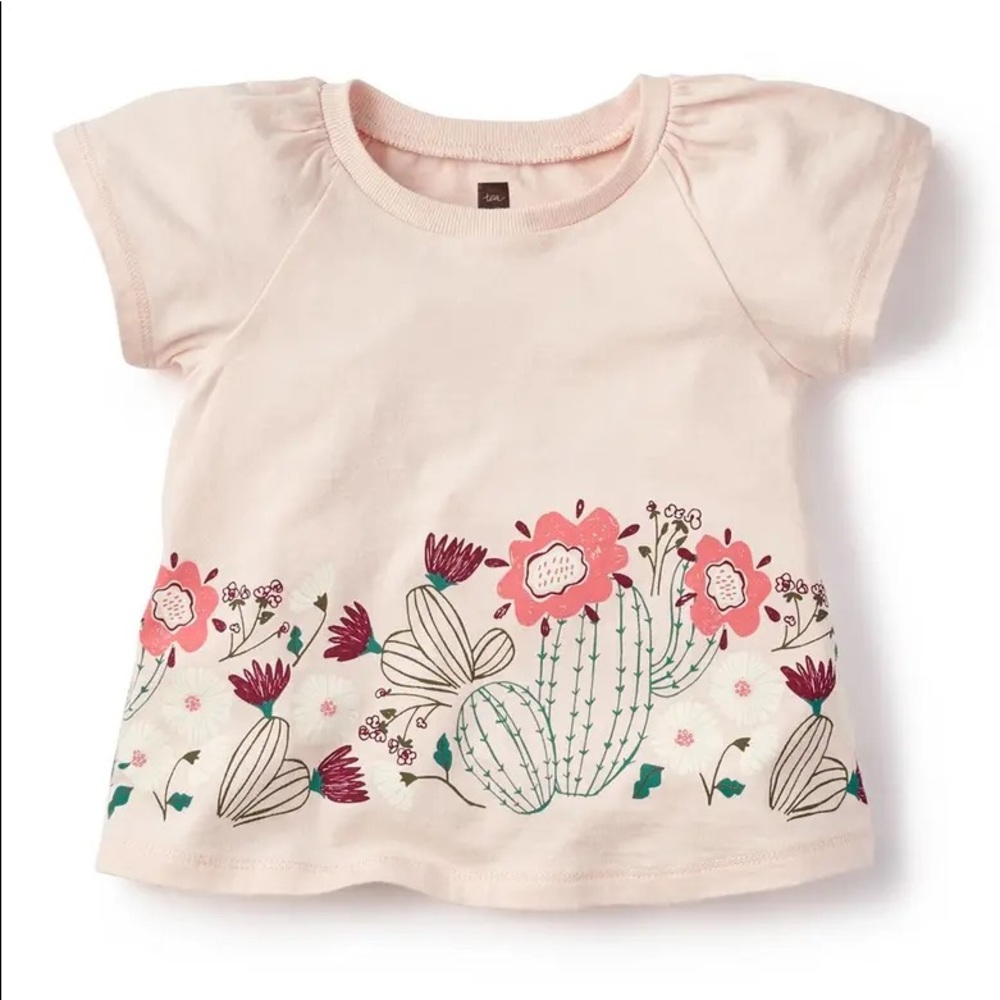 18-24 Tea Collection pink cactus tshirt